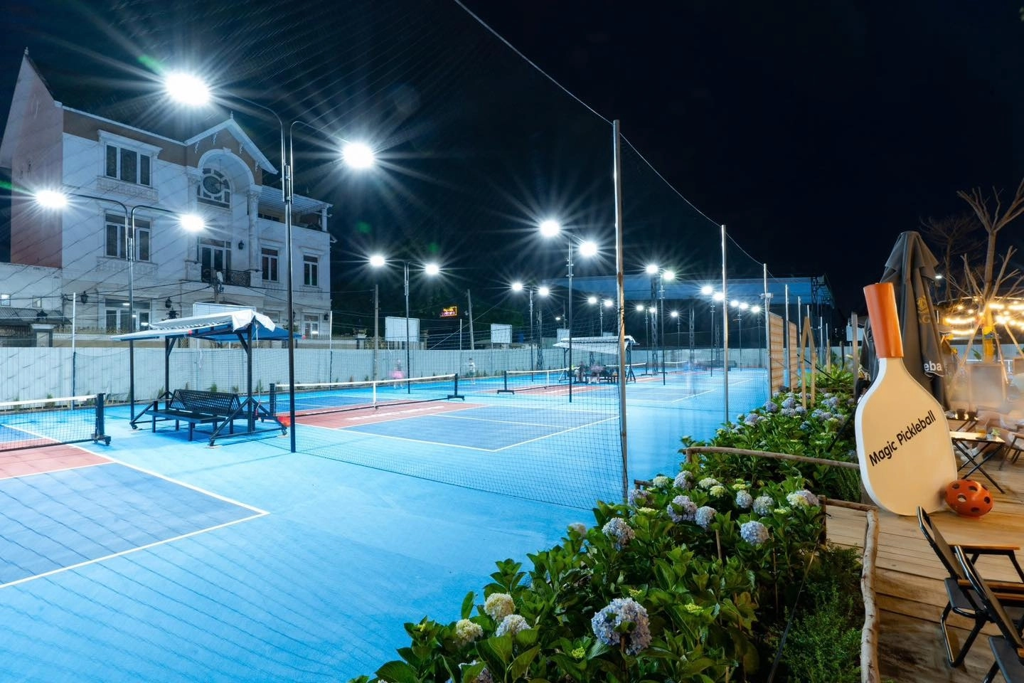 Indoor courts at Hyprground in Petaling Jaya featuring VIP lounges and view of playing area within the converted warehouse space.